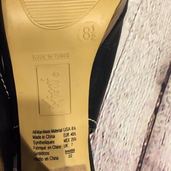 Fioni Black Peep Toe Slingback Heels Bow Accent 8.5 - Picture 6 of 6